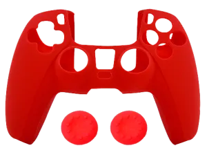 Silicone Cover   Thumb Grips For PS5 Controller Case Skin - Red