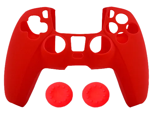 Silicone Cover   Thumb Grips For PS5 Controller Case Skin - Red