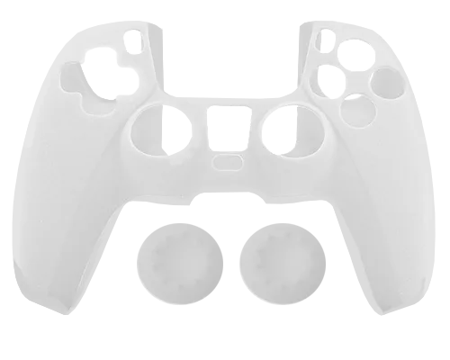 Silicone Cover   Thumb Grips For PS5 Controller Case Skin - White