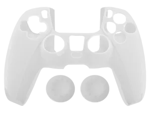 Silicone Cover   Thumb Grips For PS5 Controller Case Skin - White