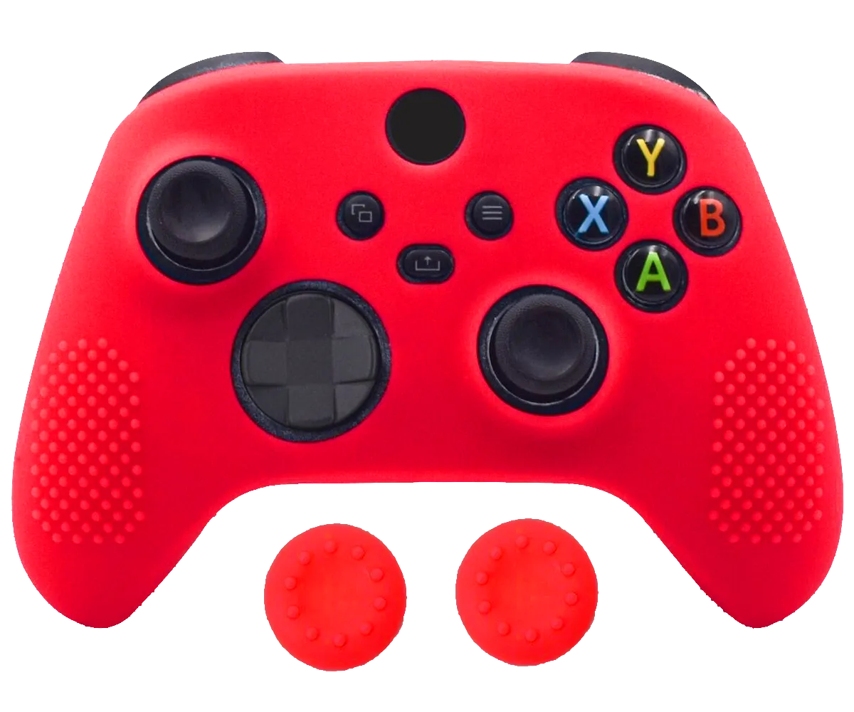 Silicone Cover   Thumb Grips For XBOX Series X Controller Case Skin - Red