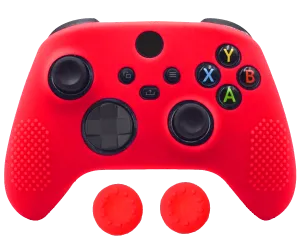 Silicone Cover   Thumb Grips For XBOX Series X Controller Case Skin - Red