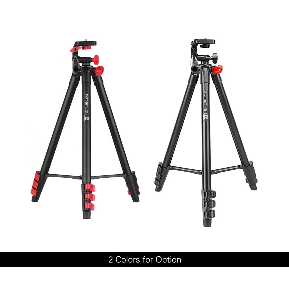 Zomei T80 Portable Tripod with Phone Clip and Bluetooth Remote Control Black Red